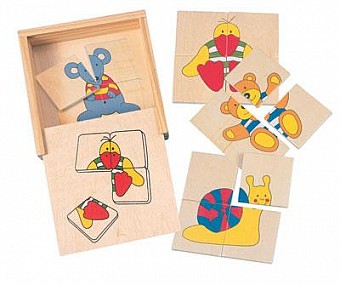 Mini puzzle krabička zvířátka 